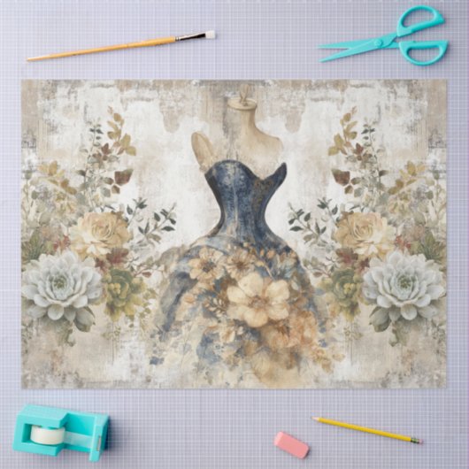 エフ動揺してエガーリーメラフローラコラージスクラップブック 薄葉紙 (クラフト)