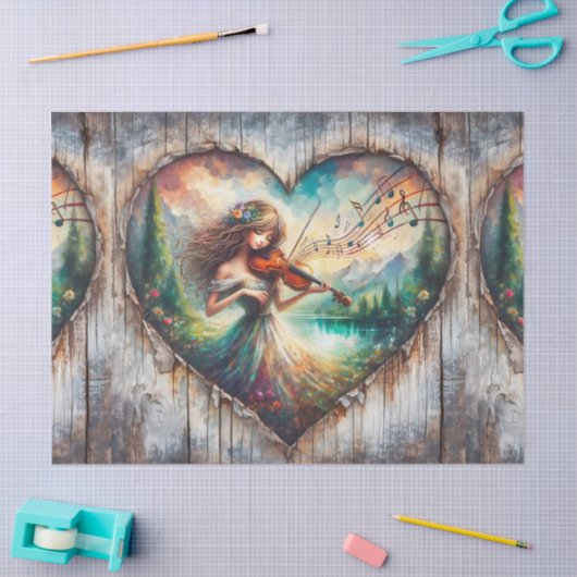 エフ素朴エメラ女子の遊バイオリンの切り離し 薄葉紙 (クラフト)