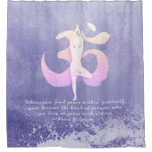 エブリペリメディテーションインストラクターヨガポーズOM引用文 シャワーカーテン (正面)