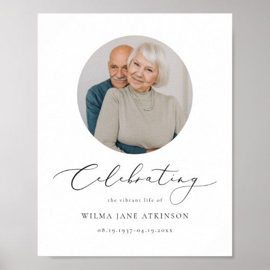 エブリン エレガント スクリプト 追悼式 歓迎 ポスター (正面)