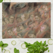 エブリン・ド・モーガンによる地獄の魂への天使の配管 キッチンタオル (折り畳み)