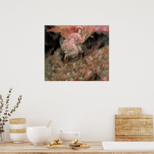 エブリン・ド・モーガンによる地獄の魂への天使の配管 ポスター (キッチン)