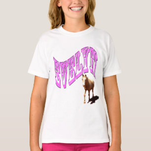 エブリン、ネーム・ロゴ、馬 Tシャツ