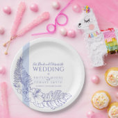 エブリーブルーの熱帯植物ラインア結婚ート  ペーパープレート (パーティー)