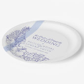 エブリーブルーの熱帯植物ラインア結婚ート  ペーパープレート (アングル)