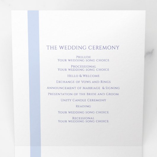 エブリーブルーの熱帯植物ラインア結婚ート  三つ折りプログラム (内部最初)