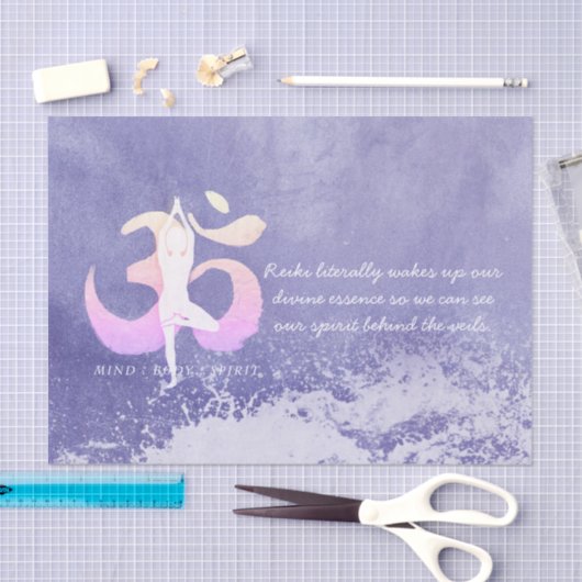 エブリー瞑想インストラクターヨガポーズOMサイン 薄葉紙 (クラフト)