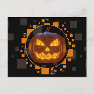 エブ不気味ルーパンプキンオレンジブラックグレーハロウィーン ポストカード