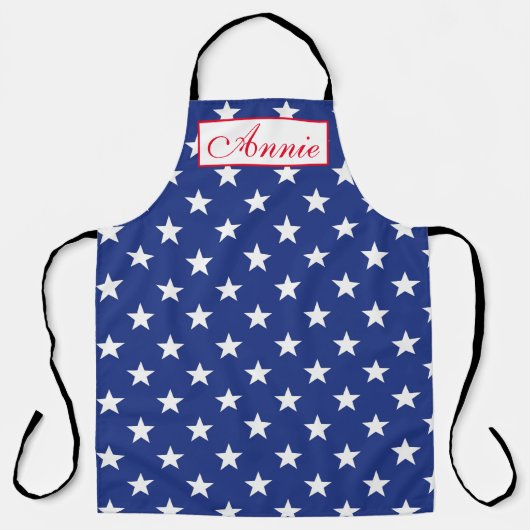 エプカスタマイズロン – ホワイトスターズブルーBG エプロン (正面)