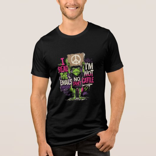 エプスタインのメールを読む 徴兵なし イラン戦争 トライブレンドＴシャツ (正面)