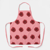 エプロンに赤いバラの花のシームレスなパターン エプロン (正面)