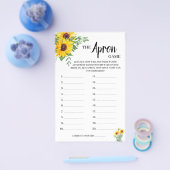 エプロンひまわりブライダルシャワーゲームカード チラシ (シングル)