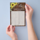 エプロンひまわりブライダルシャワーゲームカード チラシ (ハンドル)