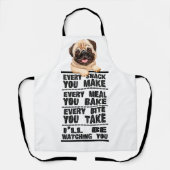 エプロンを作るスナックをすべてパグ エプロン (正面)