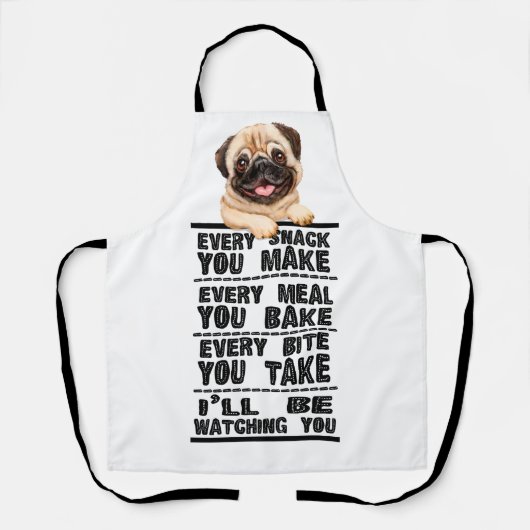 エプロンを作るスナックをすべてパグ エプロン (正面)