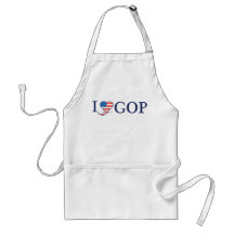 エプロンを焼いている"私はGOP"白いBBQ愛します