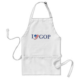 エプロンを焼いている"私はGOP"白いBBQ愛します スタンダードエプロン