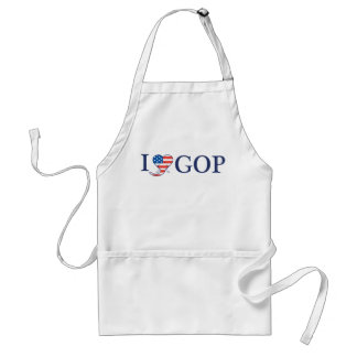 エプロンを焼いている"私はGOP"白いBBQ愛します スタンダードエプロン