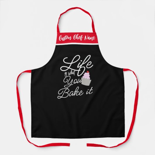 エプロンを焼くのは人生だパーソナライズされたおもしろい。 エプロン (正面)