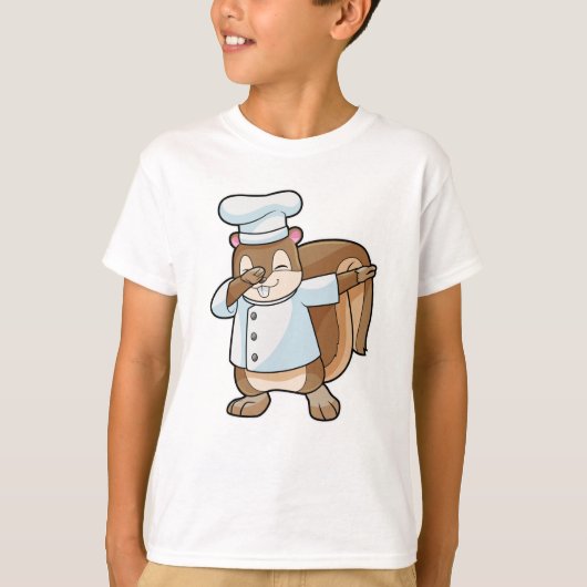 エプロンを着た料理人リス Tシャツ (正面)