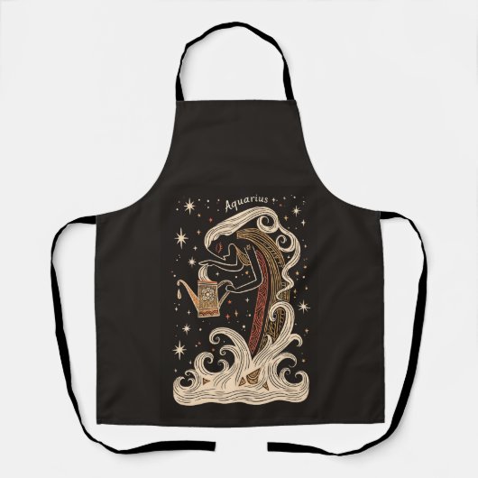 エプロンアクエリアスシタル〔占星術の〕十二宮図アート エプロン (正面)
