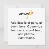 エプロンアップ！パーティーまたはイベント招待状 招待状 (裏面)