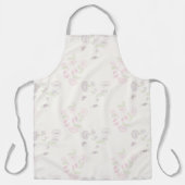 エプロンアロバープリントピンクパープルウォーターリリーフォラル エプロン (正面)