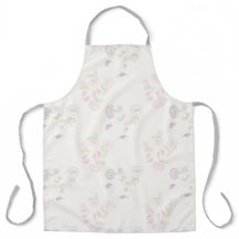 エプロンアロバープリントピンクパープルウォーターリリーフォラル