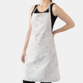 エプロンアロバープリントピンクパープルウォーターリリーフォラル エプロン (インサイチュ)