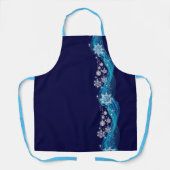 エプロンクリスマスブルートーンスノーフレーク エプロン (正面)