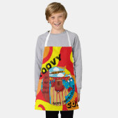 エプロングルーヴィーキャンプベアオールオーバープリント エプロン (着用した状態)