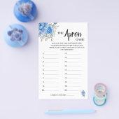 エプロンゲームブルーフラワーズブライダルシャワーゲームカード チラシ (シングル)