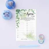 エプロンゲームユーカリブライダルシャワーゲームカード チラシ (シングル)