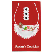 エプロンジンジャーブレッドクリスマスクッキー交換パーティー スモールペーパーバッグ (裏面)