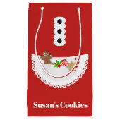 エプロンジンジャーブレッドクリスマスクッキー交換パーティー スモールペーパーバッグ (正面)