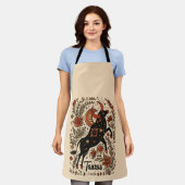 エプロンタウルスシナ〔占星術の〕十二宮図アート エプロン (着用した状態)