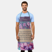 エプロンパーソナライズされた-カラフルグリッター花 エプロン (着用した状態)