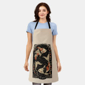 エプロンピセスシタル〔占星術の〕十二宮図アート エプロン (着用した状態)