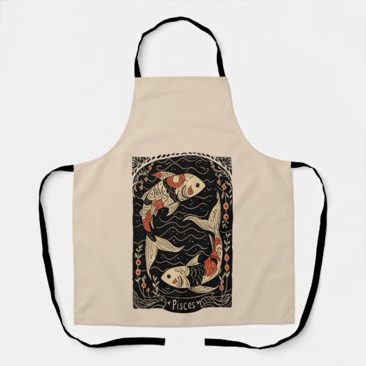 エプロンピセスシタル〔占星術の〕十二宮図アート エプロン (正面)