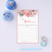 エプロンブライダルシャワーゲームカード チラシ (シングル)