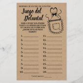 エプロンブライダルシャワー英語ゲスペインのーム (裏面)