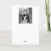 エプロン付きの若い女の子by Berthe Morisot サンキューカード (裏面)