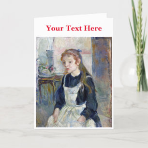 エプロン付きの若い女の子by Berthe Morisot サンキューカード