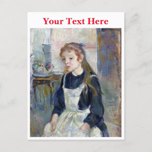 エプロン付きの若い女の子by Berthe Morisot シーズンポストカード