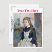 エプロン付きの若い女の子by Berthe Morisot シーズンポストカード (正面/裏面)