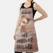 エプロン大型カウボーイグリラーパーソナライズされたオン木材 エプロン (インサイチュ)