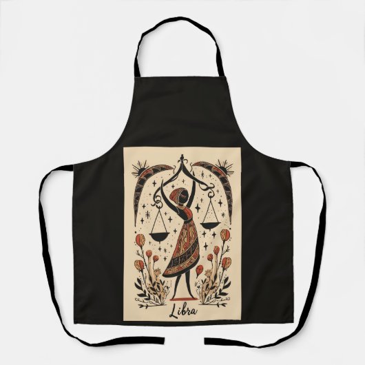 エプロン天秤座〔占星術の〕十二宮図アート エプロン (正面)