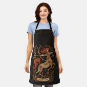 エプロン射手座シナ〔占星術の〕十二宮図アート エプロン (着用した状態)