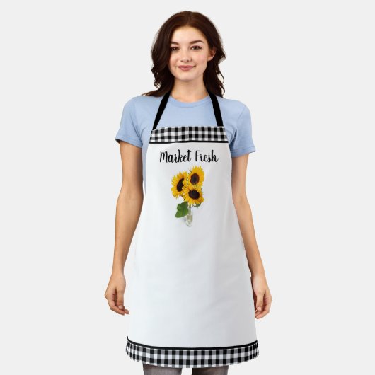 エプロン市場生れたひまわり エプロン (着用した状態)