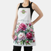 エプロン水彩牡丹Var01 エプロン (インサイチュ)